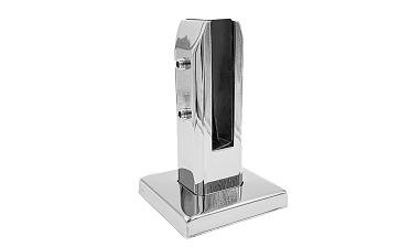 Стеклодержатель напольный 50х50х160 мм, литой, плоский, без сверления, нержавеющая сталь AISI 304, полированная k275-3 купить в Казани