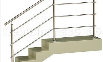 Три ригеля на сварке, круглый поручень и круглые стойки для крыльца в Казани. Готовые проекты ПерилаГлавСнаб