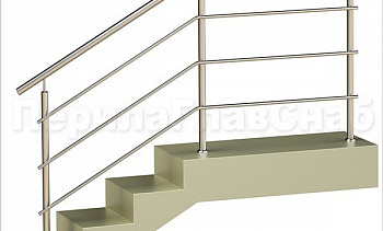 Три ригеля на сварке, круглый поручень и круглые стойки для крыльца в Казани. Готовые проекты ПерилаГлавСнаб