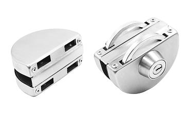 Замок для стеклянной двери с ответной частью на стекло, без вырезов в стекле шлифованный t109 SSS купить в Казани