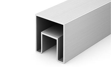 Труба 40х40 мм с пазом 24х24 под стекло, 6000 мм, алюминиевая, анодированная Фk856-3 AL купить в Казани