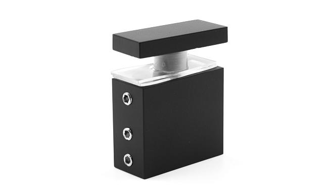 Соединитель труба-стекло для прямоугольного трека, нержавеющая сталь AISI 304, черная t462 BL