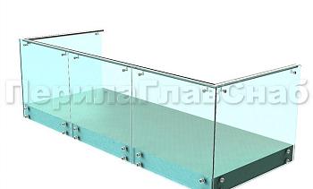 Ограждения на несущем стекле с торцевым креплением для балкона в Казани. Готовые проекты ПерилаГлавСнаб