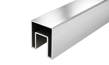Труба 40х40 мм с пазом 24 х 24 под стекло, AISI 304 шлифованная k856-2 купить в Казани
