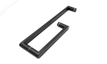 Ручка 225х425 круглая+квадратная труба AISI 304 черная t628 BL купить в Казани