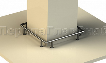 Колесоотбойники вокруг квадратной колонны, все завязано в Казани. Готовые проекты ПерилаГлавСнаб