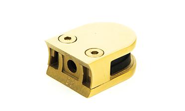 Стеклодержатель литой с вставками под стекло 8 мм (4+4 мм), закругленный под Ø38.1 мм, 40х22х50, золотой k001-88 купить в Казани