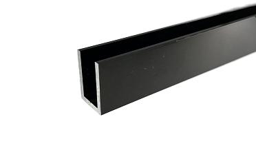 П-образный профиль 19x13, L=2500, под стекло 8 мм, алюминий анодированный в черный глянцевый t756-2500 AND BL купить в Казани