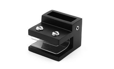 Коннектор торцевой труба-стекло 30х10 мм, нержавеющая сталь AISI 304, черная t467 BL купить в Казани