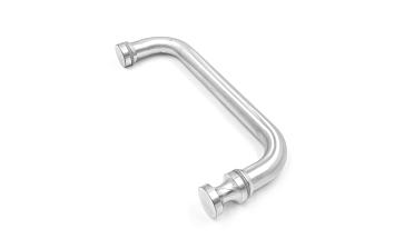 Дверная ручка с кнобом для стекла 8-10 мм, 19х201 мм, отверстие 12 мм, шлифованная t623-200 SSS купить в Казани