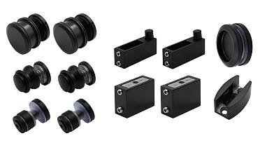 Комплект раздвижной системы для стеклянной душевой, нержавеющая сталь AISI 304, черная t401 BL купить в Казани