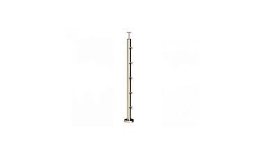 Стойка круглая Ø38.1: 5 ригеледержателей, полированная, высота 950 мм (AISI 304) k715 купить в Казани