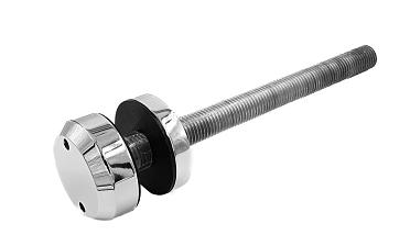 Стеклодержатель Ø50х10х18, шпилька М16х205 мм, для стекла 8-40 мм, AISI (201), с возможностью регулировки выноса до 65 мм, для торцевого крепления стекла, полированный, литой k277-3 купить в Казани