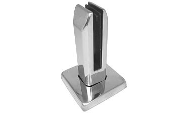 Стеклодержатель напольный, плоский 45х50х160 мм, для стекла 10 - 12 мм, полированный, без сверления стекла AISI 304 k282 купить в Казани