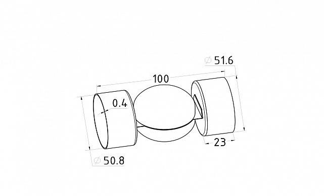 Поворот дер./пласт. поручня Ø50.8х0.4 мм, полированный, (AISI 201) k053-5 2 Поворот дер./пласт. поручня Ø50.8х0.4 мм, полированный, (AISI 201) k053-5 2