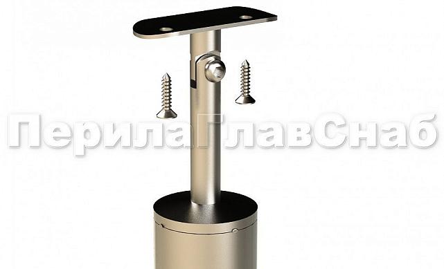 Стойка круглая Ø38.1: 2 штамп. зажимных стеклодержателя, полированная, высота 950 мм (AISI 201) k726-R 4