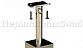 Готовая стойка 40х40х950 мм, деревянная, со вставками из нержавеющей стали 2х100 мм с 3 ригеледержателями k740-1-G