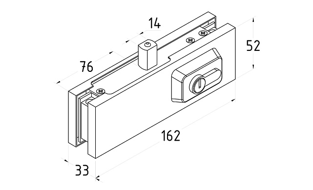 Замок угловой с круглым ригелем, вырез 14, нержавеющая сталь AISI 304, полированная t150-2 PSS 5 Замок угловой с круглым ригелем, вырез 14, нержавеющая сталь AISI 304, полированная t150-2 PSS 5