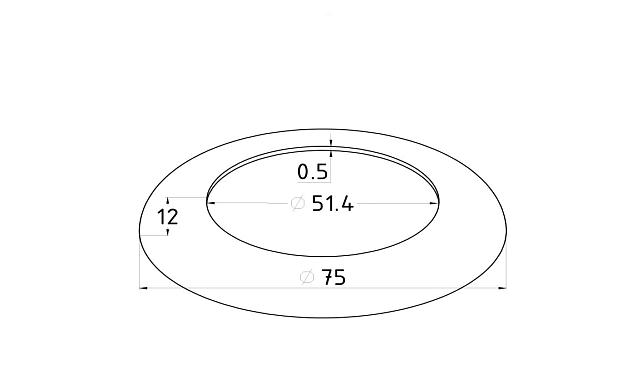 Низ стойки Ø50.8 мм, S=0.4 мм, Ø76 мм, полированный (AISI 316) k091-4 2