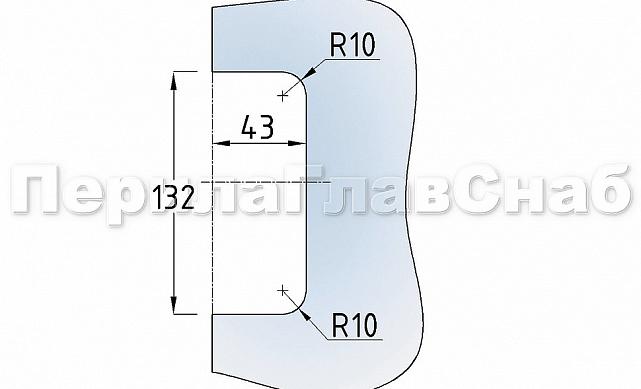 Ответная часть к центральному замку t152, полированная, вырез 13 t153 PSS 3