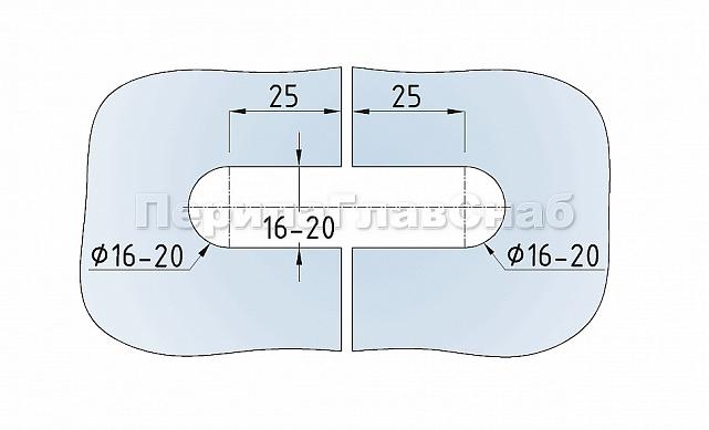 Коннектор для душевой кабины стекло-стекло 180° 45х45 мм латунь-хром, полированный 64 t724 PC 4