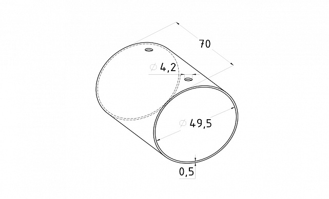 Соединитель дер./пласт. поручня Ø49 мм, (AISI 201) k260 2 Соединитель дер./пласт. поручня Ø49 мм, (AISI 201) k260 2