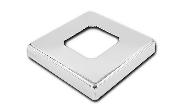 Стеклодержатель напольный 50х50х160 мм, литой, плоский, без сверления, нержавеющая сталь AISI 304, полированная k275-3 6