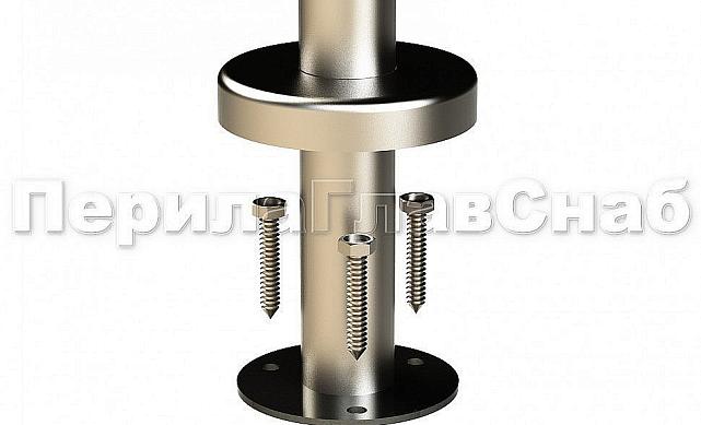 Готовая стойка Ø38,1х950 мм деревянная, со вставками из нержавеющей стали под золото 2х100 мм с 2 стеклодержателями k741-2-R-G 3