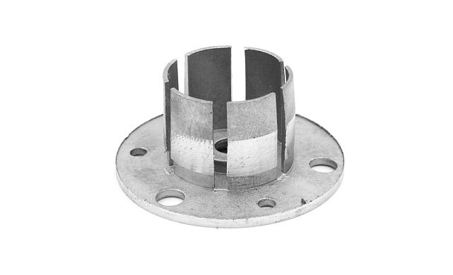 Цанга под трубу Ø42.4 мм, полированная #600, AISI 304, 3 отв. Ø7 мм, 3 отв. Ø9 мм, k334 3