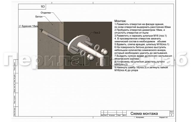 Комплект фурнитуры для козырька 1200х1800 (на вантах/тягах) k671-12-18 4
