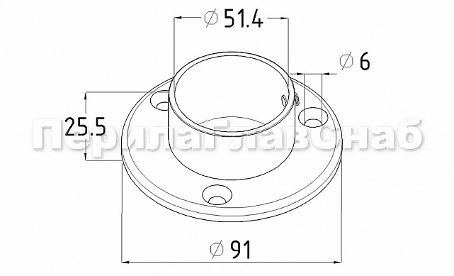 Фланец для трубы Ø50.8 мм, 90х3 мм, полированный, литой (AISI 316) k022-3 3 Фланец для трубы Ø50.8 мм, 90х3 мм, полированный, литой (AISI 316) k022-3 3