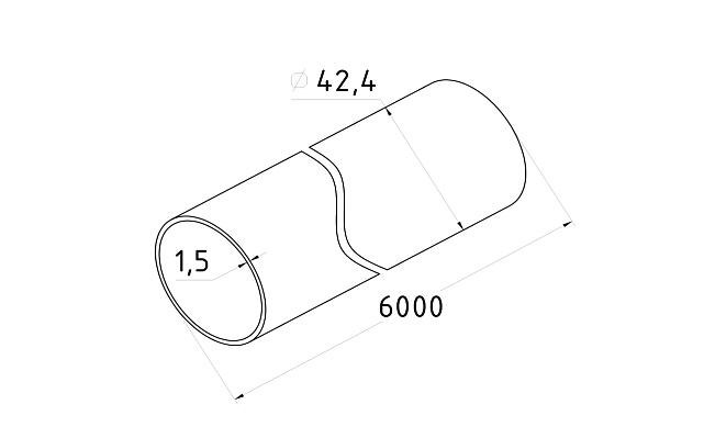 Труба круглая нержавеющая Ø42.4х1.5x6000 мм, полировка 600GRIT, AISI 304 Rk845 2 Труба круглая нержавеющая Ø42.4х1.5x6000 мм, полировка 600GRIT, AISI 304 Rk845 2