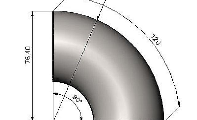 Отвод поручня под сварку Ø48.3х120х1.5 мм, 90°, полированный 600 Grit (AISI 304) k237-120 2