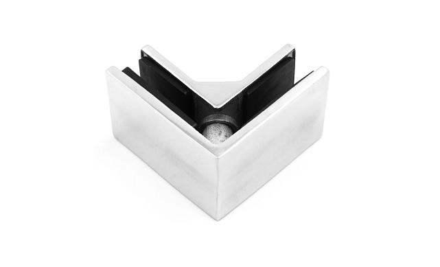 Соединитель стекол, угловой, 60х40, нержавеющая сталь AISI 304, полированная k117 8