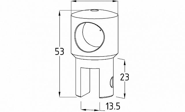 Крепежный элемент труба-стекло глухой для трубы 19 мм, полированный t913 PC 4
