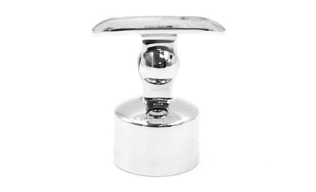 Наконечник шарнирный на стойку Ø38.1 мм, с ложементом под поручень Ø50.8 мм, наружный, литой, полированный, AISI 304, k329 3