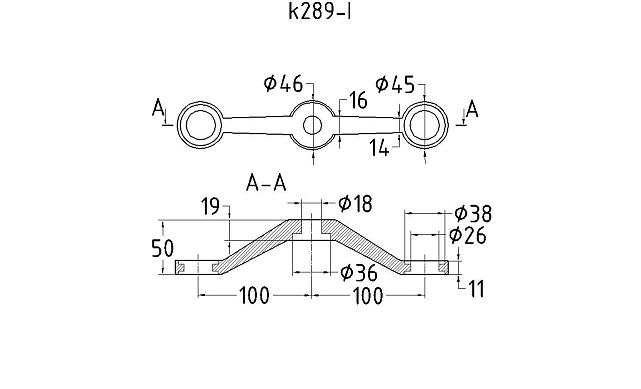 K289-I, I-спайдер-200 мм, AISI 316, 2х26х38, 1х18х36/40 мм, нагрузки: 1кН, 2кН k289-I 2