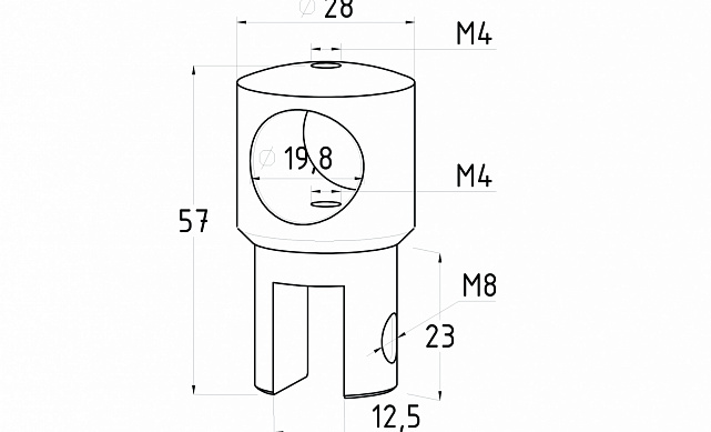 Держатель стекла сквозной, цинк, черный t914 BZn 2 Держатель стекла сквозной, цинк, черный t914 BZn 2