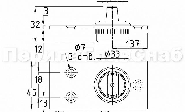 Нижний шарнир, шлифованный t112 SSS 2