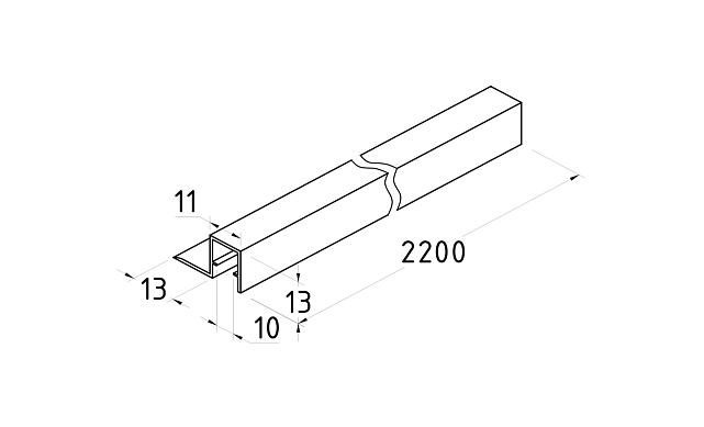 Уплотнитель для стекла в душевую кабину 10 мм стекло-стекло 2200 мм t222 2