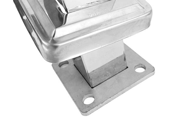 Стеклодержатель напольный, плоский 40х40х400 мм, ЭКОНОМ, для стекла 8-20 мм, полированный, AISI 304 Фk278-2 5