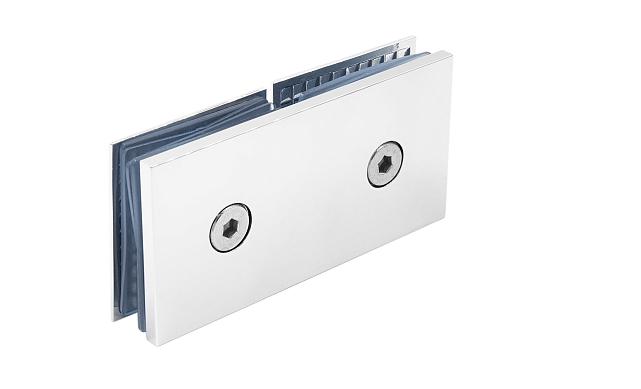 Коннектор для душевой кабины стекло-стекло 180° 45х45 мм латунь-хром, полированный t734 PC 6