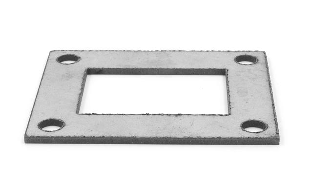 Фланец прямоугольный нержавеющий 100х80 (под трубу 40x60) Ф-0533 4