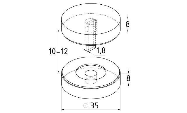 Коннектор для соединения стекол без вырезов, под стекло 10-12 мм t522 SSS 2