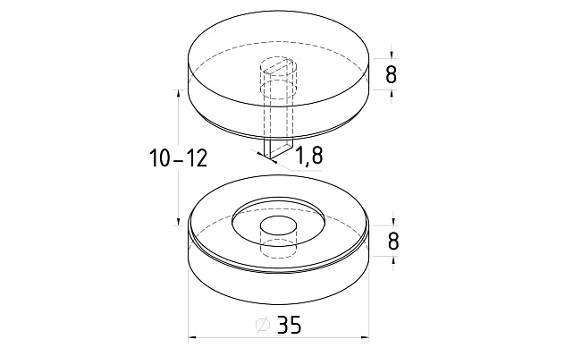 Коннектор для соединения стекол без вырезов, под стекло 10-12 мм t522 SSS 2