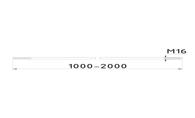 k668-16-L2 Вант (тяга) для козырька М16, 1000-2000 мм (AISI 304) 3