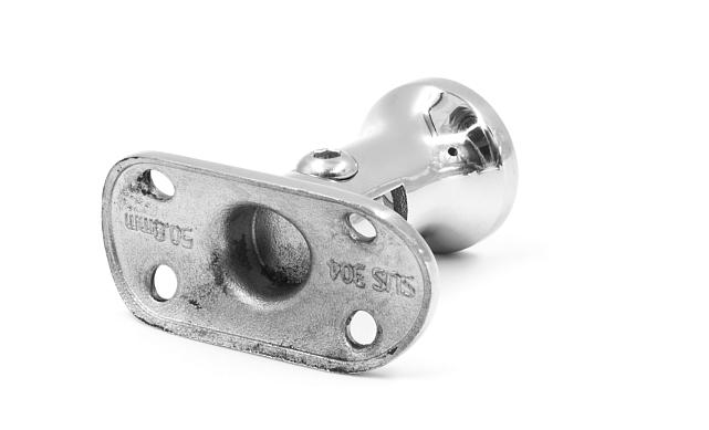 Наконечник стойки "колокольчик" на плоскость, с ложе под Ø50.8 мм, литой, полированный (aisi 304) k203-2  7