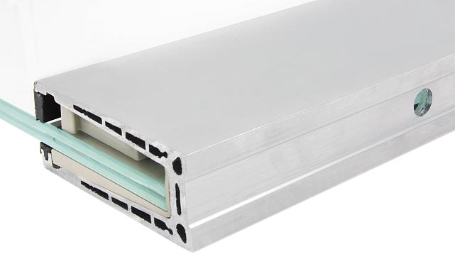 Комплект профиля зажимного для стекла 10 мм, с отверстиями, НЕАНОД, алюминий, k601-4-10 6