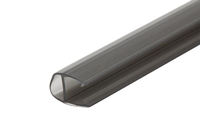 Уплотнитель для стекла 8мм, полупрозрачный черный, дверь-стекло 2,2 м t212-2 BL 4