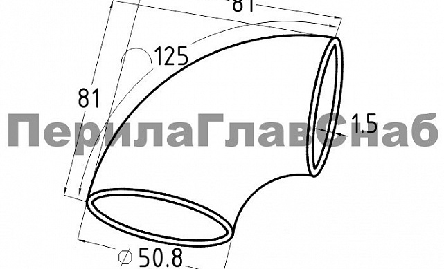 Отвод под трубу Ø50.8х1.5 мм, 600 Grit, (AISI 304) k021-10 2 Отвод под трубу Ø50.8х1.5 мм, 600 Grit, (AISI 304) k021-10 2